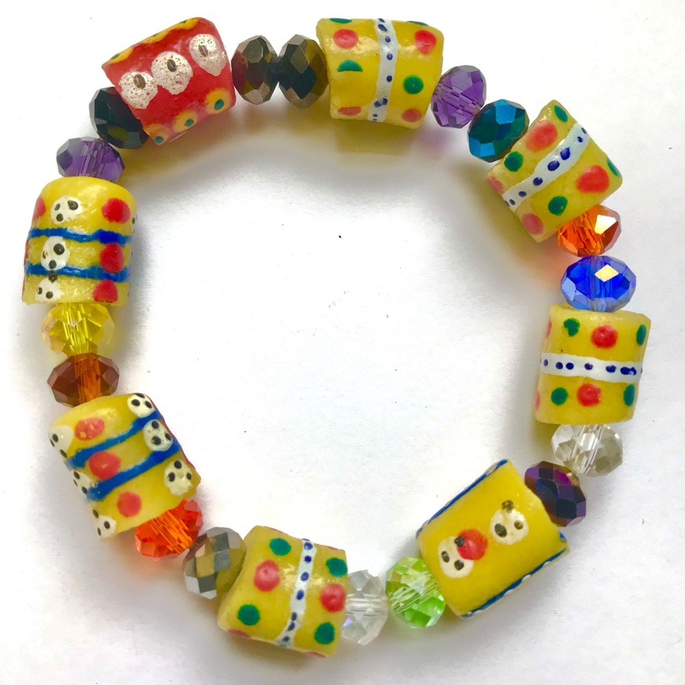 NEW Yellow Red Beaded Handmade African Bracelet